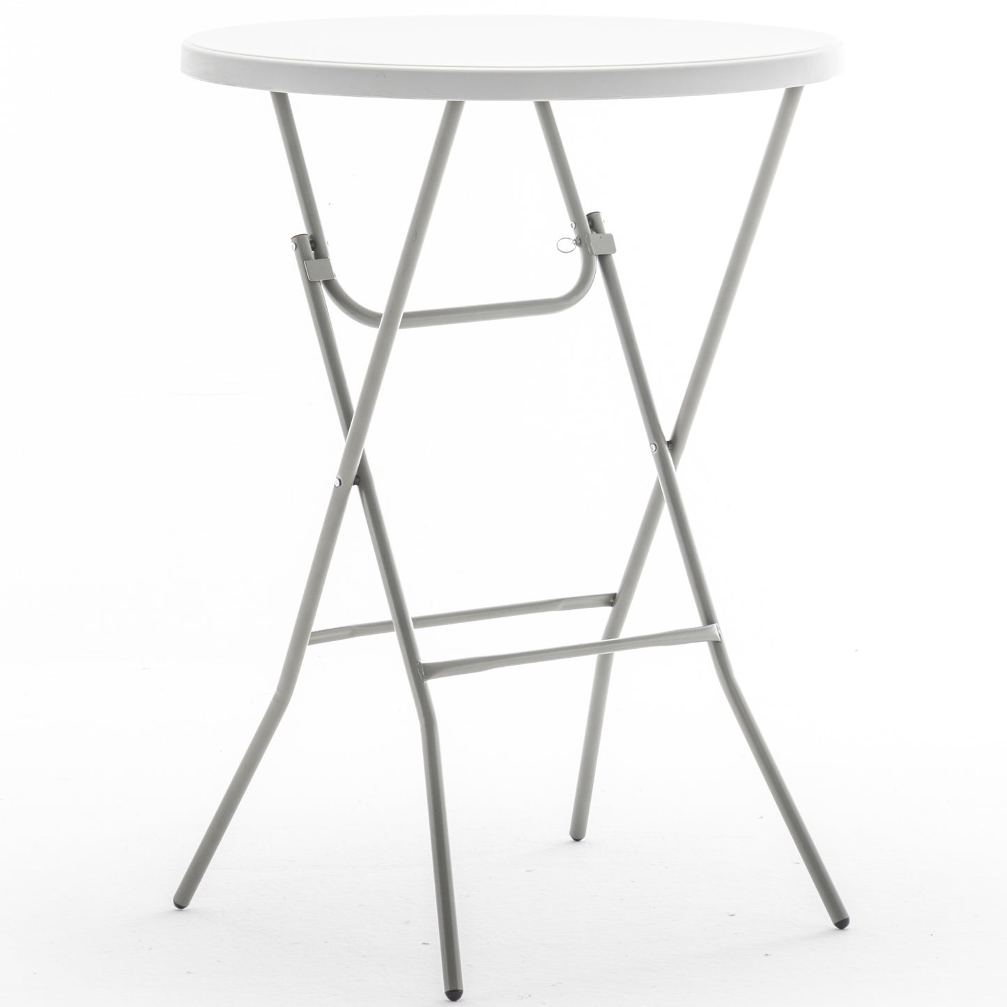 BTExpert 32" Round 43" Bar Height White Granite Folding Table Portable Commercial Banquet Card Plastic Outdoor - Set of 2