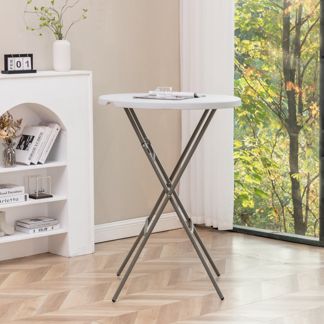 Bar height round store folding table