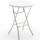 BTExpert 32" Round 43" Bar Height White Granite Folding Table Portable Commercial Banquet Card Plastic Outdoor - Set of 2