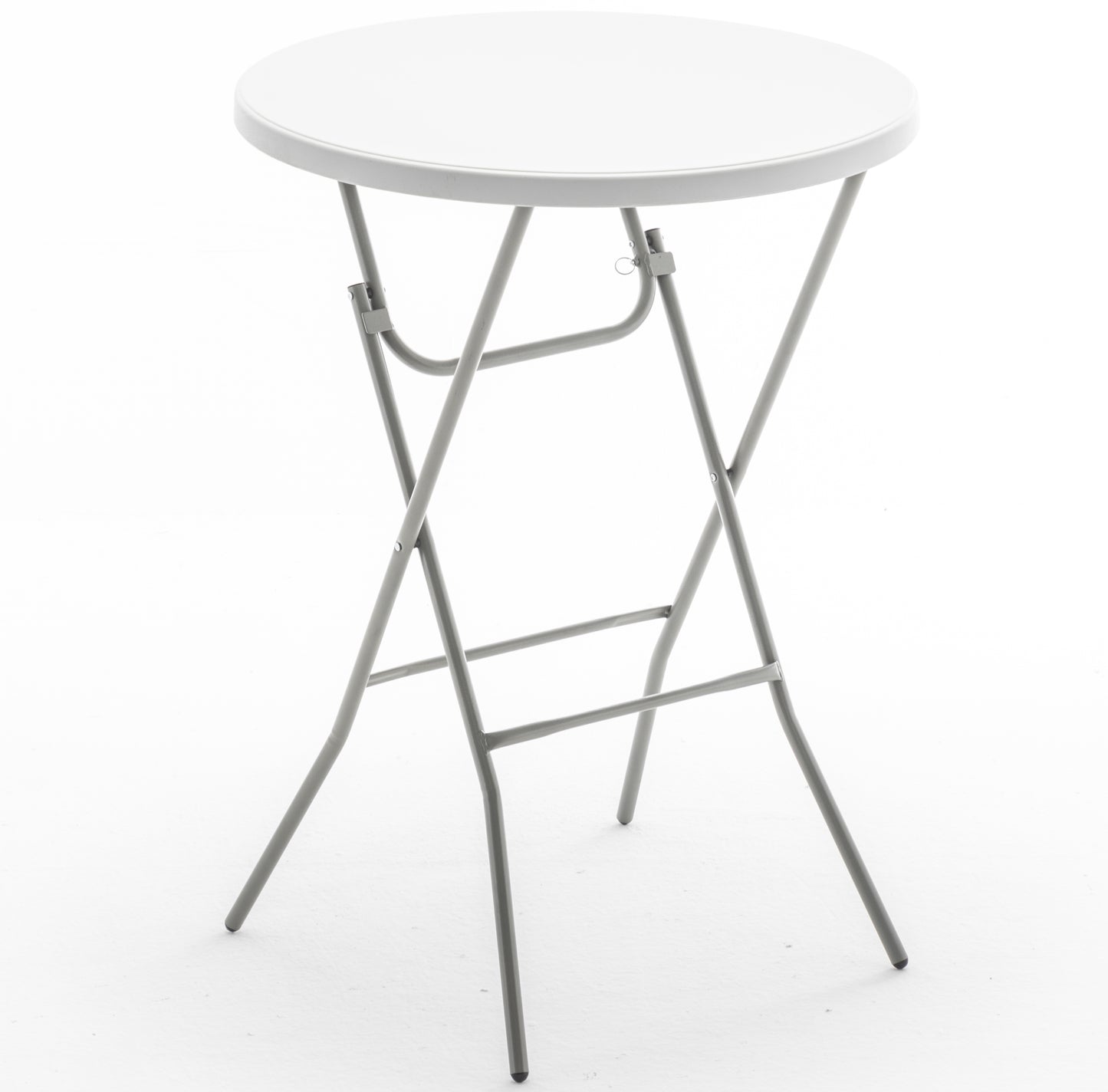 BTExpert 32" Round 43" Bar Height White Granite Folding Table Portable Commercial Banquet Card Plastic Outdoor - Set of 2