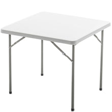 BTExpert 34" Square Granite White Plastic Folding Table Portable for card board games nights gatherings party home indoor outdoor lightweight Set of 5
