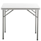 BTExpert 3FT Square Granite White Plastic Folding Table Portable for home indoor outdoor lightweight - Set of 2