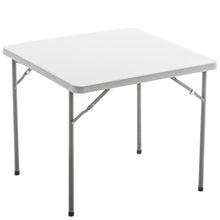 BTExpert 34" Square Granite White Plastic Folding Table Portable for card board games nights gatherings party home indoor outdoor lightweight