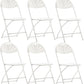 BTExpert White Plastic Folding Chair, Steel Frame, High Capacity, Lightweight, for Event, Wedding, Party - Set of 6