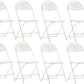BTExpert White Plastic Folding Chair, Steel Frame, High Capacity, Lightweight, for Event, Wedding, Party - Set of 8