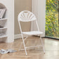 BTExpert White Plastic Folding Chair, Steel Frame, High Capacity, Lightweight, for Event, Wedding, Party - Set of 6