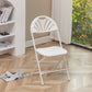 BTExpert White Plastic Folding Chair, Steel Frame, High Capacity, Lightweight, for Event, Wedding, Party - Set of 8