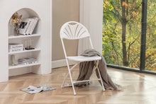 BTExpert White Plastic Folding Chair Steel Frame Commercial High Capacity Event Chair lightweight Wedding Party Set of 6