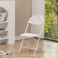 BTExpert White Plastic Folding Chair, Steel Frame, High Capacity, Lightweight, for Event, Wedding, Party - Set of 8