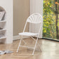 BTExpert White Plastic Folding Chair, Steel Frame, High Capacity, Lightweight, for Event, Wedding, Party - Set of 8