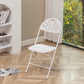 BTExpert White Plastic Folding Chair, Steel Frame, High Capacity, Lightweight, for Event, Wedding, Party - Set of 6