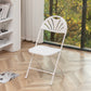 BTExpert White Plastic Folding Chair, Steel Frame, High Capacity, Lightweight, for Event, Wedding, Party - Set of 6