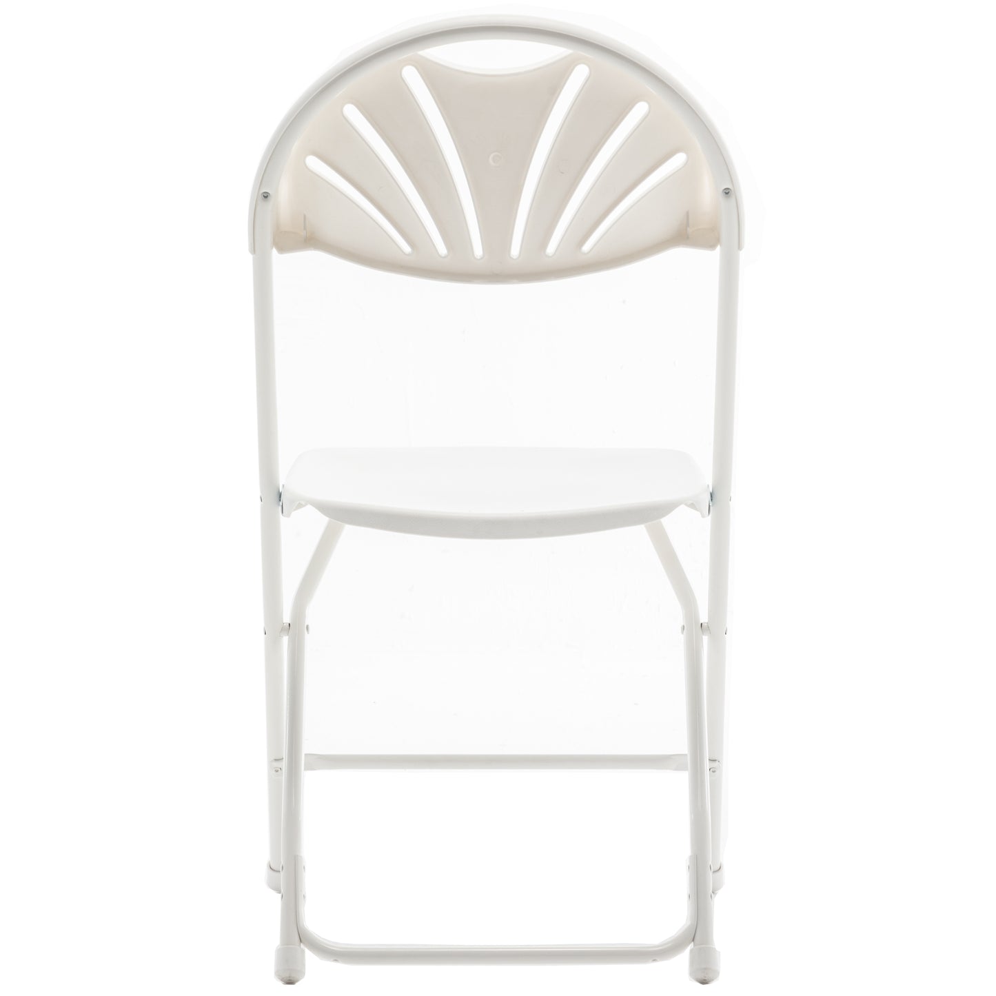 BTExpert White Plastic Folding Chair, Steel Frame, High Capacity, Lightweight, for Event, Wedding, Party - Set of 6