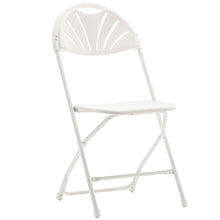 BTExpert White Plastic Folding Chair Steel Frame Commercial High Capacity Event Chair lightweight Wedding Party Set of 4