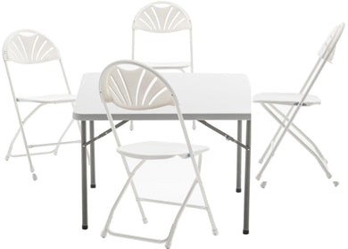 5 Piece Folding Card Table Portable Chair Set 34