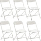 White Plastic Folding Chair, Steel Frame, High Capacity, Lightweight for Office, Wedding, Party, Picnic, Dining, School - Set of 6