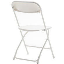 White Plastic Folding Chair Steel Frame Commercial High Capacity Event lightweight for Office Wedding Party Picnic Kitchen Dining School Set of 2