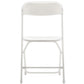 White Plastic Folding Chair, Steel Frame, High Capacity, Lightweight for Office, Wedding, Party, Picnic, Dining, School - Set of 2