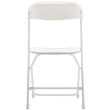 White Plastic Folding Chair Steel Frame Commercial High Capacity Event lightweight Set for Office Wedding Party Picnic Kitchen Dining Church School