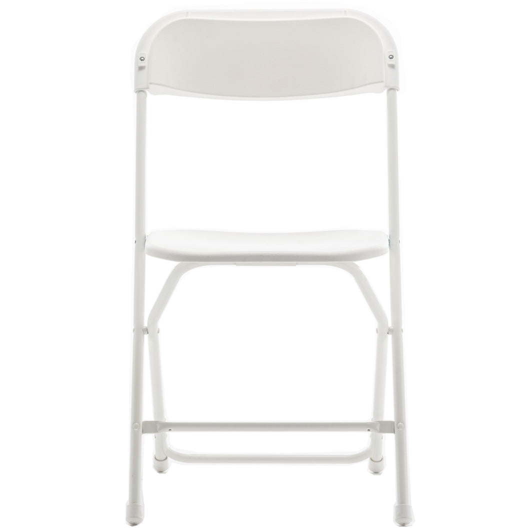 White Plastic Folding Chair Steel Frame Commercial High Capacity Event lightweight Set for Office Wedding Party Picnic Kitchen Dining Church School