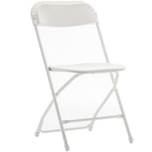 White Plastic Folding Chair Steel Frame Commercial High Capacity Event lightweight Set for Office Wedding Party Picnic Kitchen Dining School Set of 6