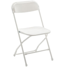 White Plastic Folding Chair Steel Frame Commercial High Capacity Event lightweight for Office Wedding Party Picnic Kitchen Dining School Set of 2