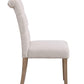 BTExpert High Back Tufted Parsons Dining Chairs, Upholstered with Solid Wood Accent - Set of 2