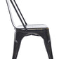 BTExpert Golden Black Distressed Metal Stackable Bistro Dining Chairs - Set of 4