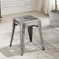 BTExpert 18" Stackable Industrial Distressed Backless Metal Barstools, Indoor Outdoor