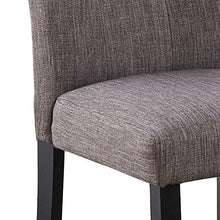 SET OF 2 Tufted Parsons Upholstered Padded Dining Room Chairs Side Solid Wood-Accent Linen Beige Grey