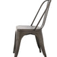 BTExpert Distressed Rustic Metal Stackable Bistro Dining Chairs - Set of 4