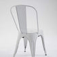 BTExpert Metal White Distressed Chic Indoor Outdoor Stackable Bistro Cafe Dining Side Chairs - Set of 4