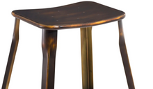 24" Metal Stackable Antique Distressed Copper Slim Backless Counter Bar Stool -2