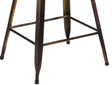 24" Metal Stackable Antique Distressed Copper Slim Backless Counter Bar Stool -2