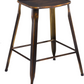 BTExpert 24" Metal Stackable Antique Distressed Copper Slim Backless Counter Bar Stool - 2