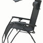 Outdoor Zero gravity Chair lounge patio Canopy Sunshade Cup tray Black Two case