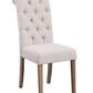BTExpert High Back Tufted Parsons Dining Chairs, Upholstered with Solid Wood Accent - Set of 2