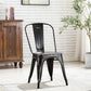 BTExpert Golden Black Distressed Metal Stackable Bistro Dining Chairs - Set of 4