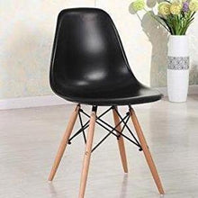 Eiffel Natural Wood Legs Dining Side Chair Black DSW Set of 4
