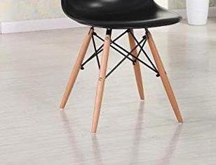Eiffel Natural Wood Legs Dining Side Chair Black DSW - Set of 4