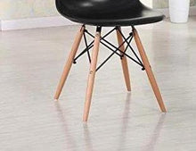 Eiffel Natural Wood Legs Dining Side Chair Black DSW Set of 4