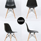Eiffel Natural Wood Legs Dining Side Chair Black DSW - Set of 4