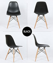 Eiffel Natural Wood Legs Dining Side Chair Black DSW Set of 4