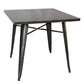 Industrial Antique Rustic Steel Metal 31.5" Sqaure Dining Table 31"H Restaurant