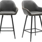 BTExpert Two NEW 25" Counter Height Bucket Upholstered Dark Gray Dining Barstools - Set of 2