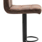 BTExpert Adjustable Industrial Metal Swivel Vintage Brown Rustic Dining Barstool Chair - Set of 2