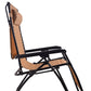 Zero gravity Chair lounge outdoor patio Canopy Sunshade Cup Holder Tan Beige