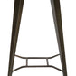 Industrial Antique Distressed Bronze Rustic Metal Dining Pub Bar Table Wood Top
