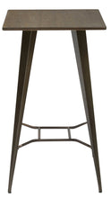 Industrial Antique Distressed Bronze Rustic Metal Dining Pub Bar Table Wood Top