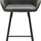 BTExpert Two NEW 25" Counter Height Bucket Upholstered Dark Gray Dining Barstools - Set of 2
